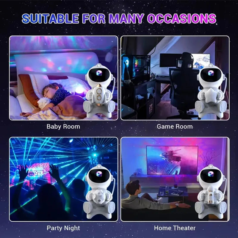 Galaxy Astronaut star Projector Night Light- Bluetooth Speaker & Remote Control