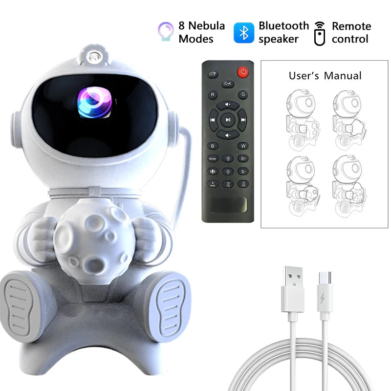Galaxy Astronaut star Projector Night Light- Bluetooth Speaker & Remote Control